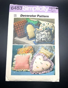 6483 Vintage Simplicity Sewing Pattern Home Decor Throw Pillow Square Circle - Picture 1 of 3