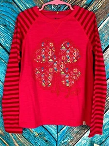 NWT GIRL'S LUCKY BRAND LONG SLEEVE FOUR LEAF CLOVER SHIRT ~ SIZE SMALL - Picture 1 of 6