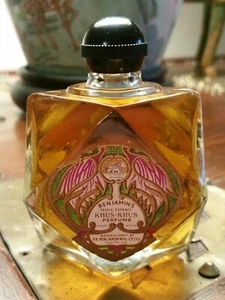  VTG ORIGINAL Benjamin’s Triple Extract KHUS KHUS Perfume 2 Oz W/NAT Musk Oil * - Picture 1 of 10