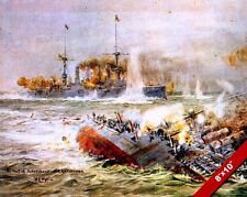 WWI NAVAL BATTLE OF THE FALKLAND ISLANDS PAINTING HISTORY ART REAL CANVAS PRINT
