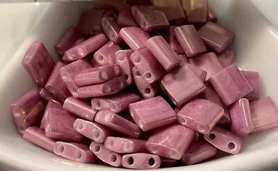Miyuki Tila 5mmx 5mmx 1.9mm 2-Hole Bead #1867 OPAQUE DARK ORCHID LUSTER  7.2gr - Image 1 of 3