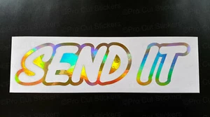 SEND IT Neo Hologram Chrome Funny Novelty Car Wall Vinyl Stickers Decals ref1 - Picture 1 of 5