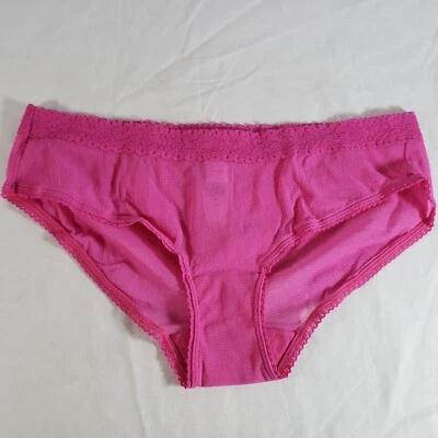 Bikini Victoria's Secret ROSA tiro bajo grande rosa magenta malla de nailon transparente Foto 1 de 4