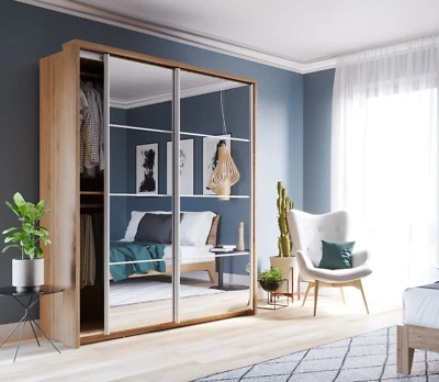 ARTHAUSS FURNITURE Brand New Modern ARTI 17 2 Sliding Door Wardrobe 180cm in Oak Shetland