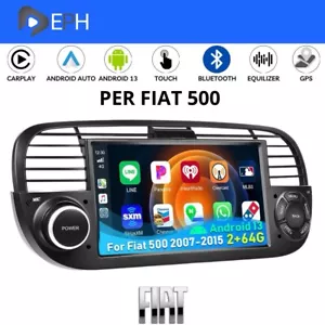 Android 14 Autoradio 7" per Fiat 500 2007-15 CARPLAY 2+64G GPS Navi WIFI RDS USB - Foto 1 di 20
