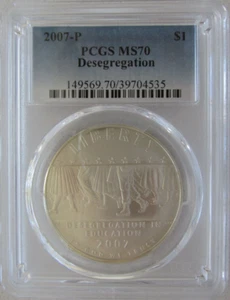 :2007-P S$1 Desegragation (1957) Commemorative-Dollar PCGS MS70 Top-Pop R3 - Picture 1 of 3