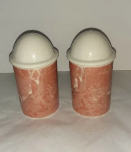 Villeroy Boch Siena Salt and Pepper Shakers Salmon Marble 4" - Picture 1 of 4