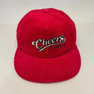 Vintage 90s Cheers Boston Corduroy Trucker Hat Cap Adjustable Size  - Picture 1 of 7