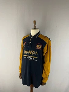 La Martina Mens Inanda South Africa Polo Shirt Size XL Blue Cotton Long Sleeve - Picture 1 of 24