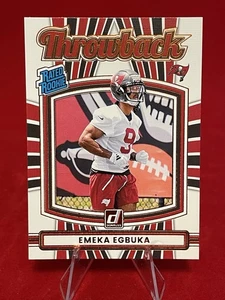 2025 Panini Donruss Emeka Egbuka (RC) Throwback Rated Rookie Buccaneers - Bild 1 von 2