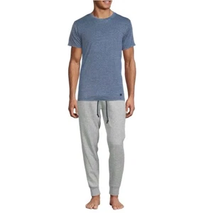 Lucky Brand Men's 2-Piece Soft Cotton Blend Lounge Set, Blue/Gray, XXL - Picture 1 of 3