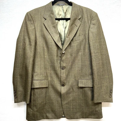 Blazer De Colección Hart Schaffner Marx Para Hombre 42 Lana Tweed EE. UU. Ventana Oliva Comodidad Foto 1 de 4