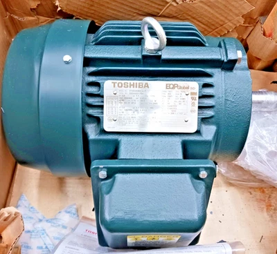 New Toshiba 1.5 HP Ac Electric Motor 182t 1170 Rpm 230/460 Vac TEFC - Image 1 of 4