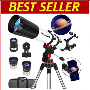 Beginner-Friendly Telescope with Phone Adapter & 3X Barlow Lens - 90mm Aperture - Picture 1 of 18