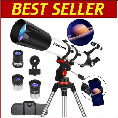 Beginner-Friendly Telescope with Phone Adapter & 3X Barlow Lens - 90mm Aperture - Image 1 of 4