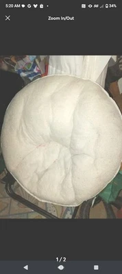 Mainstays Saucer Chair, Off-white Faux Shearling, Folds for Storage & Transport - Image 1 of 2