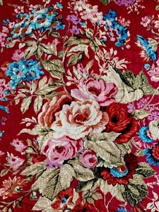Chaps Home Cortina de Ducha 72" x 72" Rojo Vintage Rojo Floral Algodón Excelente - Imagen 1 de 3