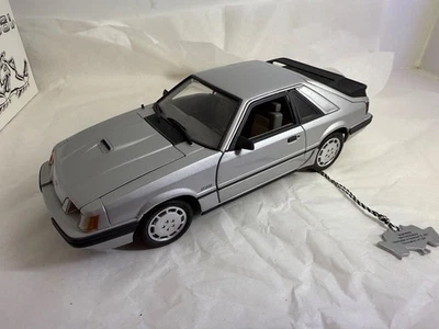 1984 GMP Ford Mustang SVO silver 1/18 die cast model car #8062, New in Box - Image 1 of 4