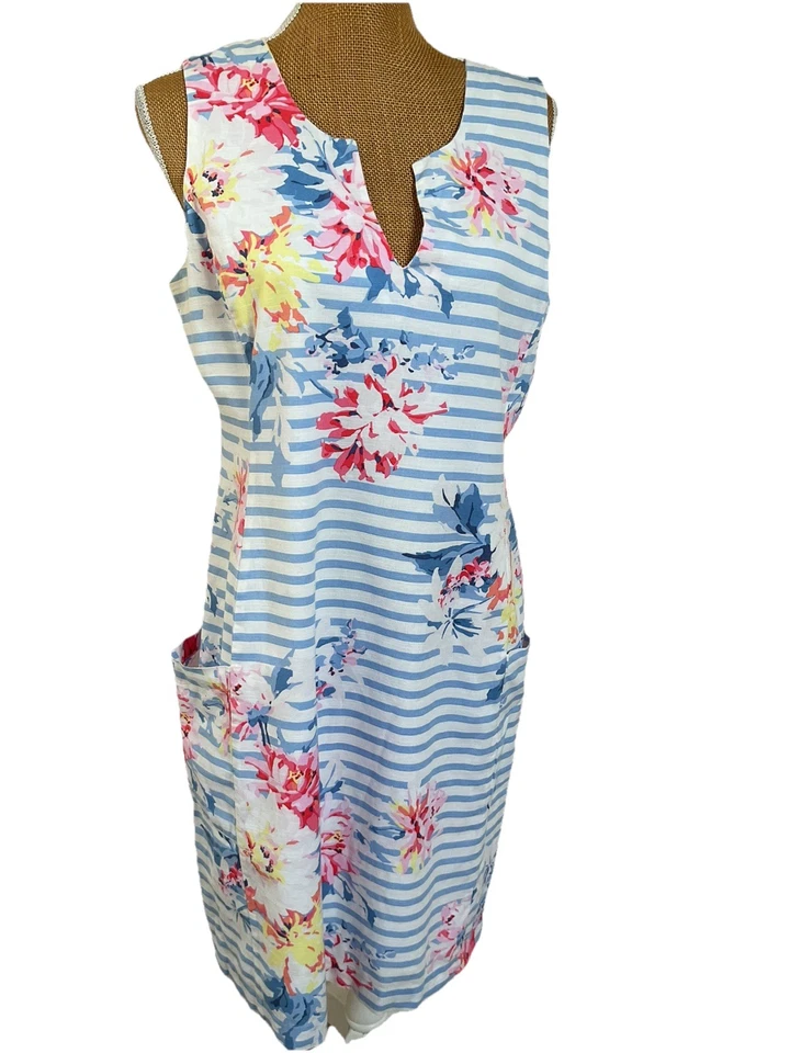  Joules Y Elayna Cotton/Linen Shift Dress Size 12 - Image 1 of 4
