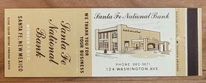 Matchcover USA New Mexico Sante Fe National Bank - Picture 1 of 2