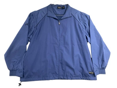 Ping Collection Men Large Golf FullZip Windbreaker Jacket Blue Removable sleeves - Image 1 of 4