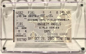 2002 Giants @ Angels World Series Game 6 Ticket Stub - Angel Comeback - w/holder - Picture 1 of 2