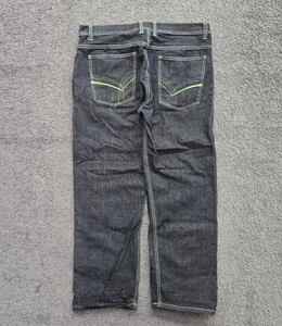 Vintage Y2K Jeans Men's 42x33 (Fits 40x29) Dark Wash Baggy Wide Leg 2000s Grunge - Picture 1 of 12