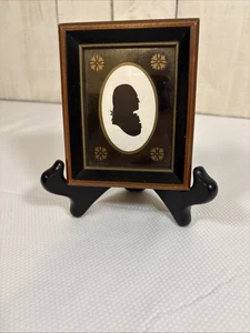 Vintage gerahmte Silhouette George Washington. Rahmen 4” X3.75” - Bild 1 von 5