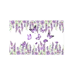Alfombra de cocina floral púrpura mariposa alfombra antideslizante alfombra dormitorio piso alfombras - Imagen 1 de 5