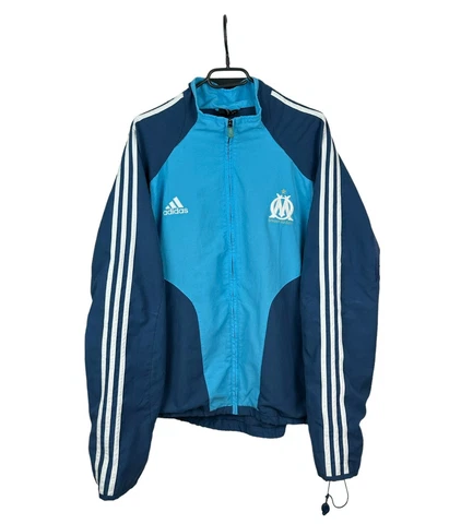 Vintage Olympique Marseille Adidas Football Soccer Track Top Jacket Size L Cover