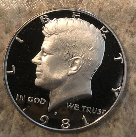 1981-S  Kennedy  Half  Dollar Proof  Clad  Gem  Proof  Cameo    Free  Shipping Cover