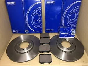 Front Brake Discs & Front Pads Fits Ford Escort MK2 1974-1980..Pair - Picture 1 of 2
