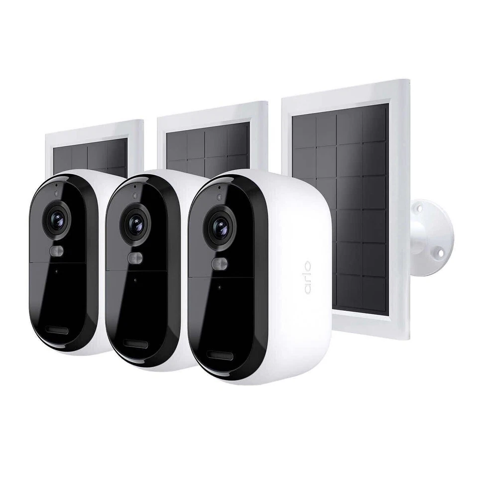3 Pack Arlo Essential Outdoor 2K Camera 2nd Generation with Solar Panels - Image 1 of 1