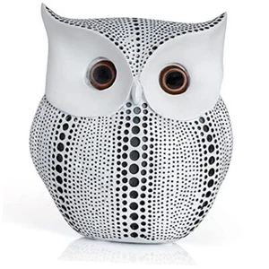White Owl Statue Figurine - Animal Sculpture Home Decoration Figure for - Picture 1 of 7