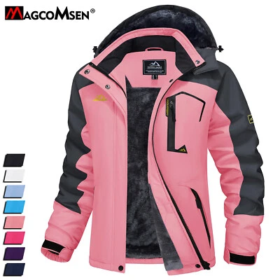Womens Winter Ski Snow Jacket Thermal Fleece Lined Outdoor Work Casual Warm Coat - Image 1 of 4