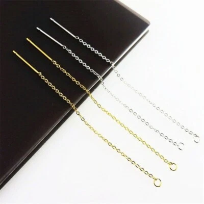 Cadenas fornituras de pendientes de enhebrador de acero inoxidable 304 de 3,3" 100 un. Foto 1 de 4