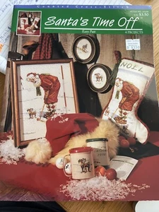 Vintage Cross Stitch Patterns, Santa's Time Off Easy Putt, 1987 Alida Industries - Picture 1 of 3