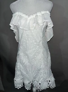 NWT Buckle A. Peach Off The Shoulder White Dress Sz XL New - Picture 1 of 9