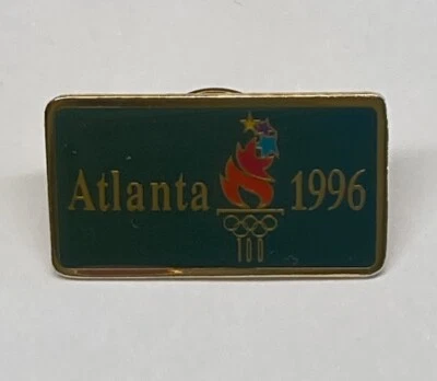 Atlanta 1996 Olympic Games Lapel Hat Pin Badge Logo Rings Red Flames Torch - Image 1 of 4