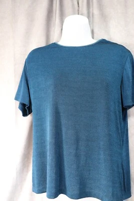 Женское платье-рубашка Kathy Ireland темно-синее зеленое с коротким рукавом большого размера - Изображение 1 из 2