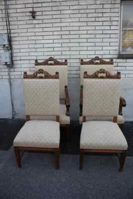 Great Set of Six American Victorian Solid Oak Dining Room Chairs, New Upholstery - Image 1 of 4