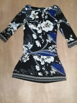 Women's Multicolored Floral White House Black Market 3/4 Sleeve Short Dress XS - Image 1 of 4