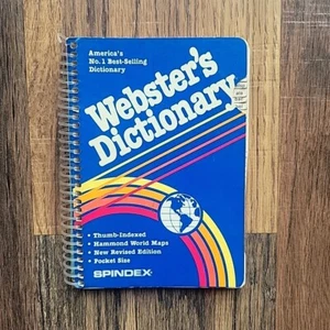 Vintage Webster's Dictionary Spindex Spiral Bound 1983 Hammond Maps Thumb Index - Picture 1 of 8