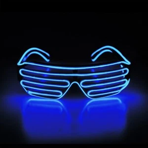 Occhiali da sole Aquat Light Up Shutter Neon Rave El Wire LED voce blu - Foto 1 di 5