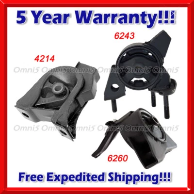K763 Fit 1993-1997 Toyota Corolla 1.6L/1.8L MANUAL Trans, Motor Mount Set 3PCS - Image 1 of 4