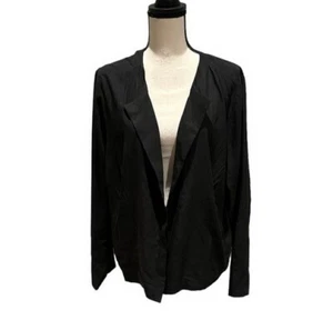 Chaqueta Blazer Eileen Fisher Negra Cuello Redondo Lavado en Arena Talla 2X $298 - Imagen 1 de 2