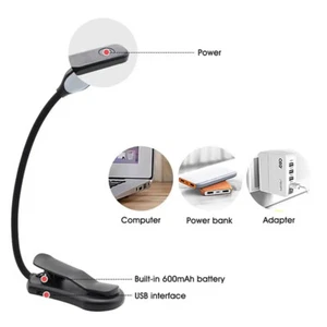 Rechargeable Book Reading Light Lamp Book Light For Reading In Bed Adjustable - Afbeelding 1 van 11