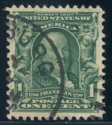 US Stamp #300 Franklin 1c - PSE Cert - VF-XF 85 - USED - SMQ $30.00 - Image 1 of 2