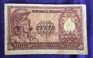 ITALY 1951 100 LIRE NOTE  - Picture 1 of 2