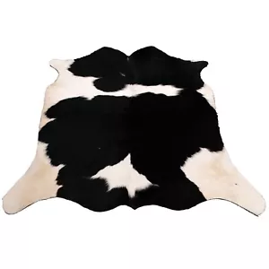 Cowhide Rug Cowhide Skin Natural Leather Black & White Area Rug Animal 2398 - Picture 1 of 6